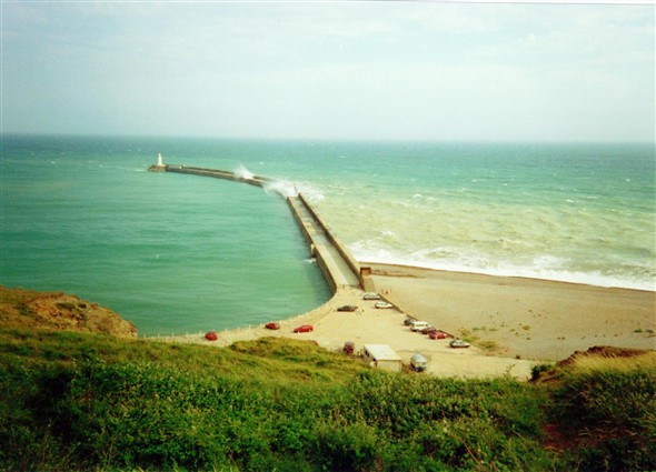 Photo:Breakwater from the fort - 1990