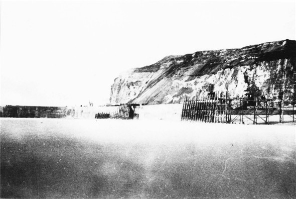 Photo:Building the west beach wall and steps - 1881