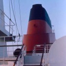 Photo:The ship's extraordinary funnel