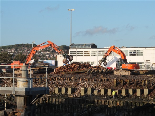 Photo:Tidying up the East Quay