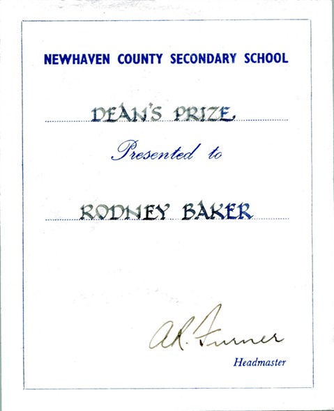 Photo:Rod's Dean's Prize Certificate