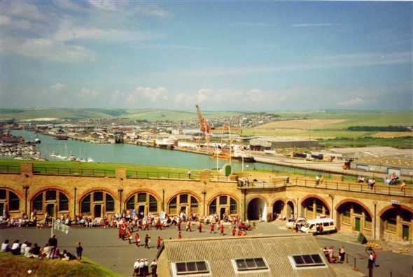 Photo:View of the casements and Harbour - 1990