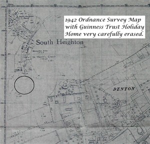 Photo:Wartime Ordnance Survey Map with GTHH officially erased for the duration