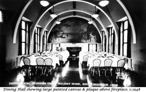 Photo:GTHH Dining Hall showing WWII painting of Newhaven Harbour