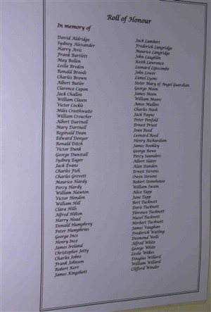 Photo:Alphabetical list of the persons honoured in The Book of Remembrance