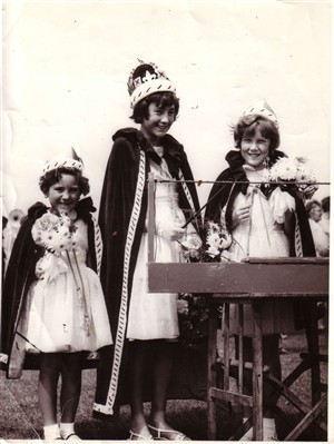 Photo:Carnival Queen: Gillian Miller.  Attendents: Carol Rabet and Sandra Chater