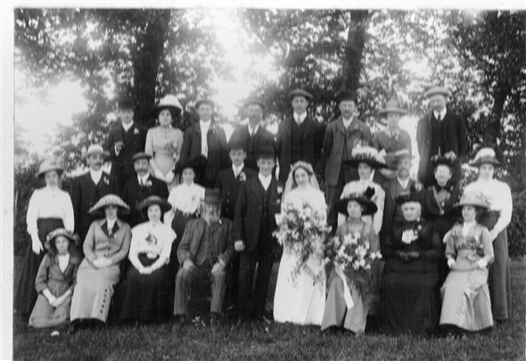Photo:Aunt Clara and Uncle Fred Harvey's Wedding 1913