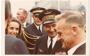 Photo:Jacques reunited with his wartime pilot, wartime 'nom de guerre', 'Cdmr Gorri', at Vitry-en Artois' in 1969, to commemorate the 25th anniversary of 342's return to liberated France. By now 'Gorri', whose real name was General Fourquet, was Chief of the French Air Force