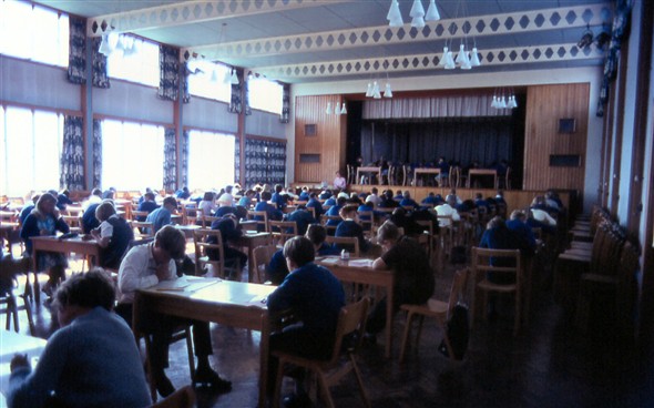 Photo:Exams in the main school hall.