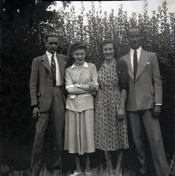Photo:Photo 5: Marcia Stapley [3rd from left]; others unknown. early 1950s