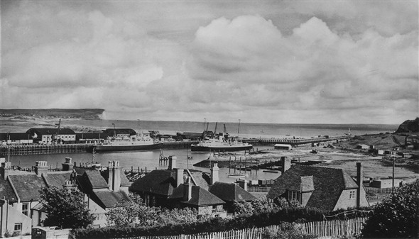 Photo:Newhaven Harbour and cross channel steamers Brighton and Worthing