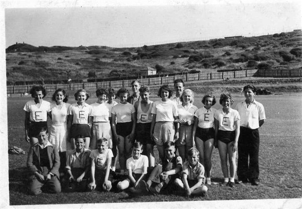 Photo:Back Row left to right: Ivy Fitzroy: Sybil Allen: Joan Ladd: ?: ?; Peggy Sanders: John Knoakes: David Lambert: ?: Brian Greenfield: ? : ?: Penny Trimby: Colin Hughes; front row; ?; Harold Evans: ?: ?; Colin Holden; Micheal Willey