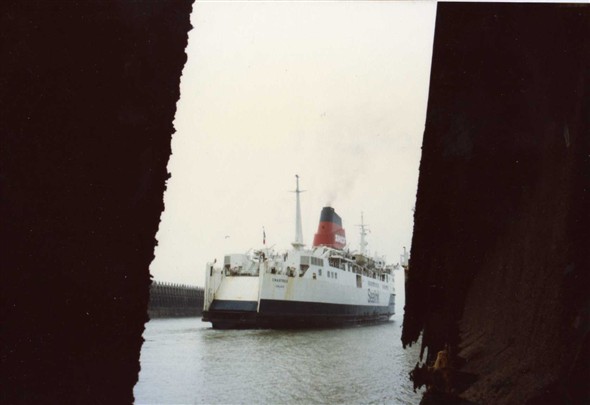 Photo:March 1983 The "Chartes" outward bound for Dieppe.