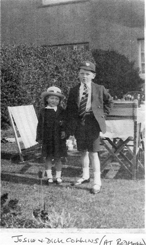Photo:Josie and Dick Collins at Rodmell, in Convent uniform