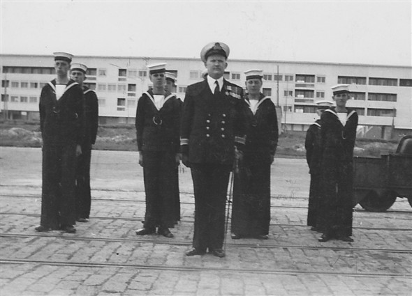 Photo:Year 1955 (spring visit to Dieppe in the new HMS Sussex tender HMS Fittleton-Curzon MS) Note: Officer I/C was Lt.Cdr Harris RNR, skipper of the tender whos brother OIC SCC Newhaven Lt.Cdr Harris.