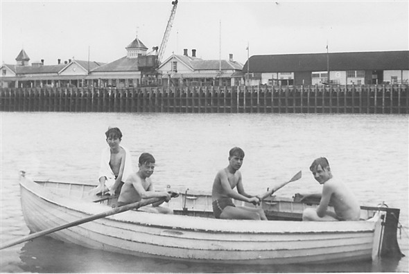 Photo:Year 1954/1955. Newhaven harbour, one of the small dinghies held at SCC Newhaven.