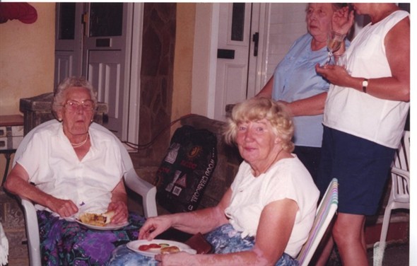 Photo:Seniors enjoying their tea (Dora Hills and Marie Flowers)